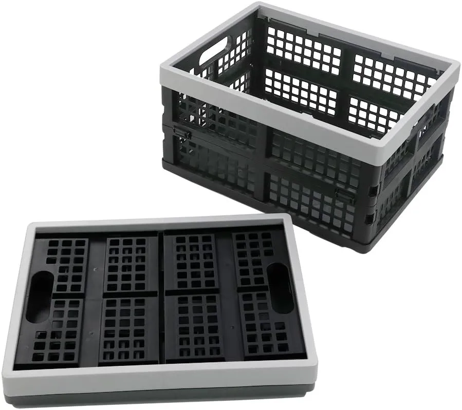 16-Liter Collapsible Storage Crates/Stackable Storage Container Basket, Set of 2