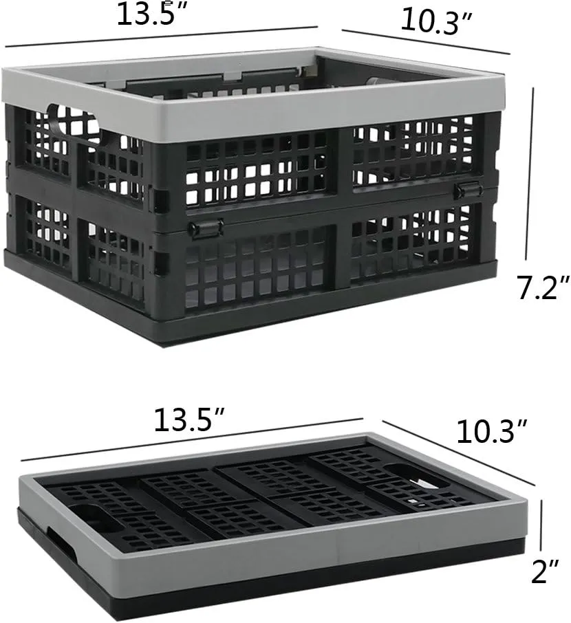 16-Liter Collapsible Storage Crates/Stackable Storage Container Basket, Set of 2