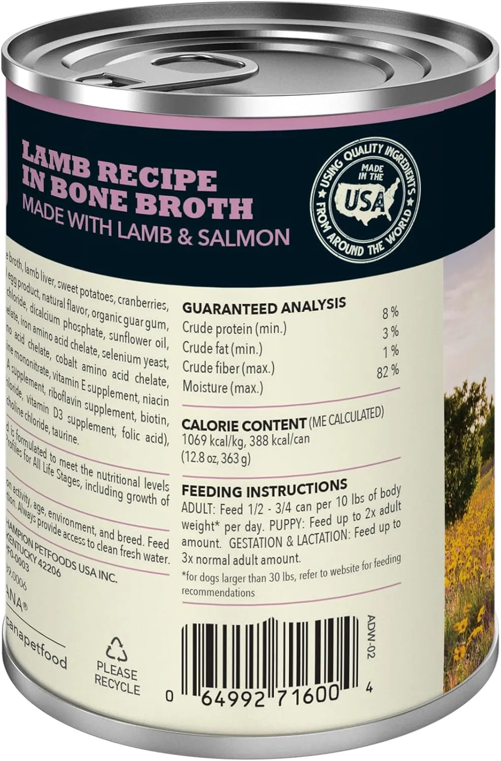 ACANA Premium Chunks Wet Dog Food, Lamb Recipe in Beef Bone Broth and beef liver, 12.8oz (Case of 12)