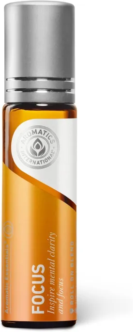 Aromatics International Focus Essential Oil Blend Roll On, 10ml | Aromatherapy Oil for Concentration