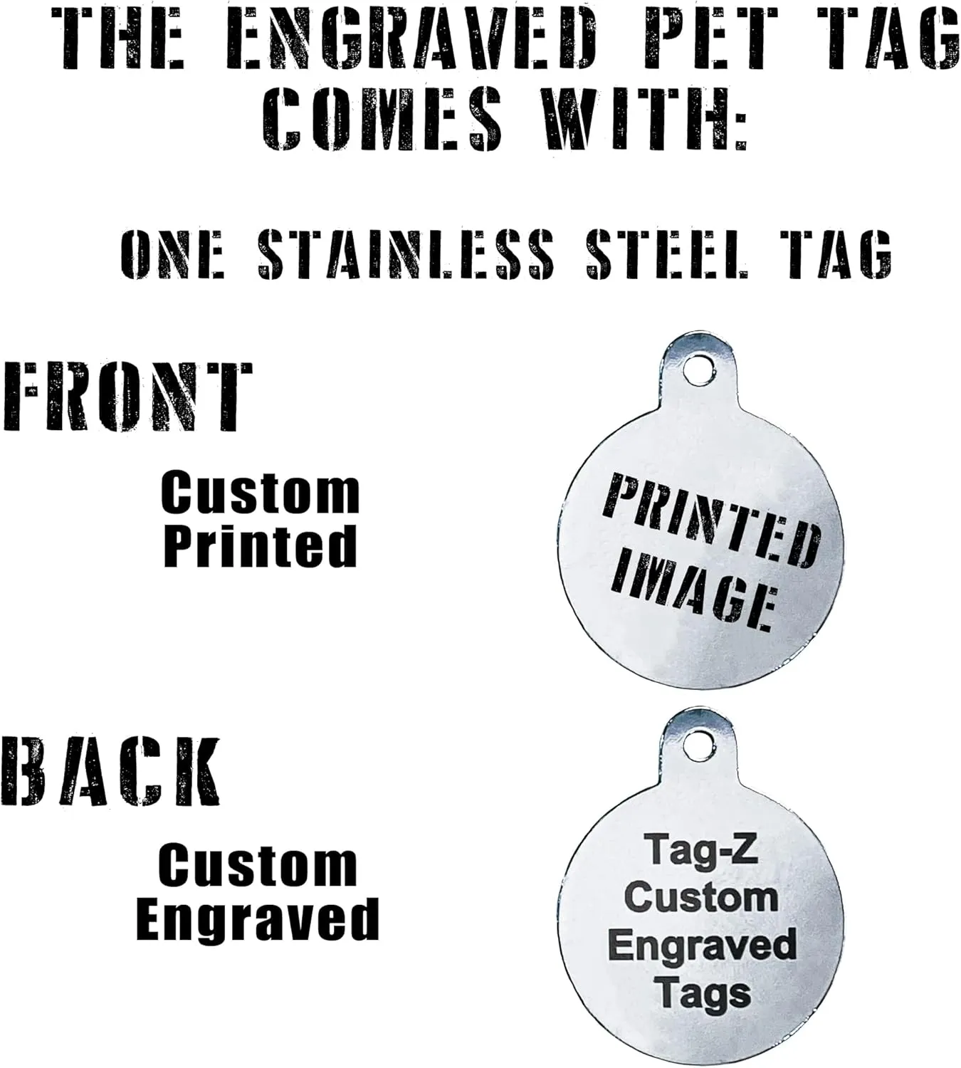 Chicago Flag Pet ID Tag, Custom Printed and Laser Engraved Circle Shape