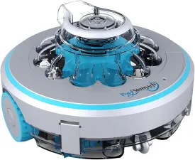 Cordless Robotic Pool Cleaner for Inground & Above Ground Pools | US Patented Structure, 60-Min Runtime (up to 645 Sq. Ft) | Transparent Body & Powerful Suction - Pool Stomach 60