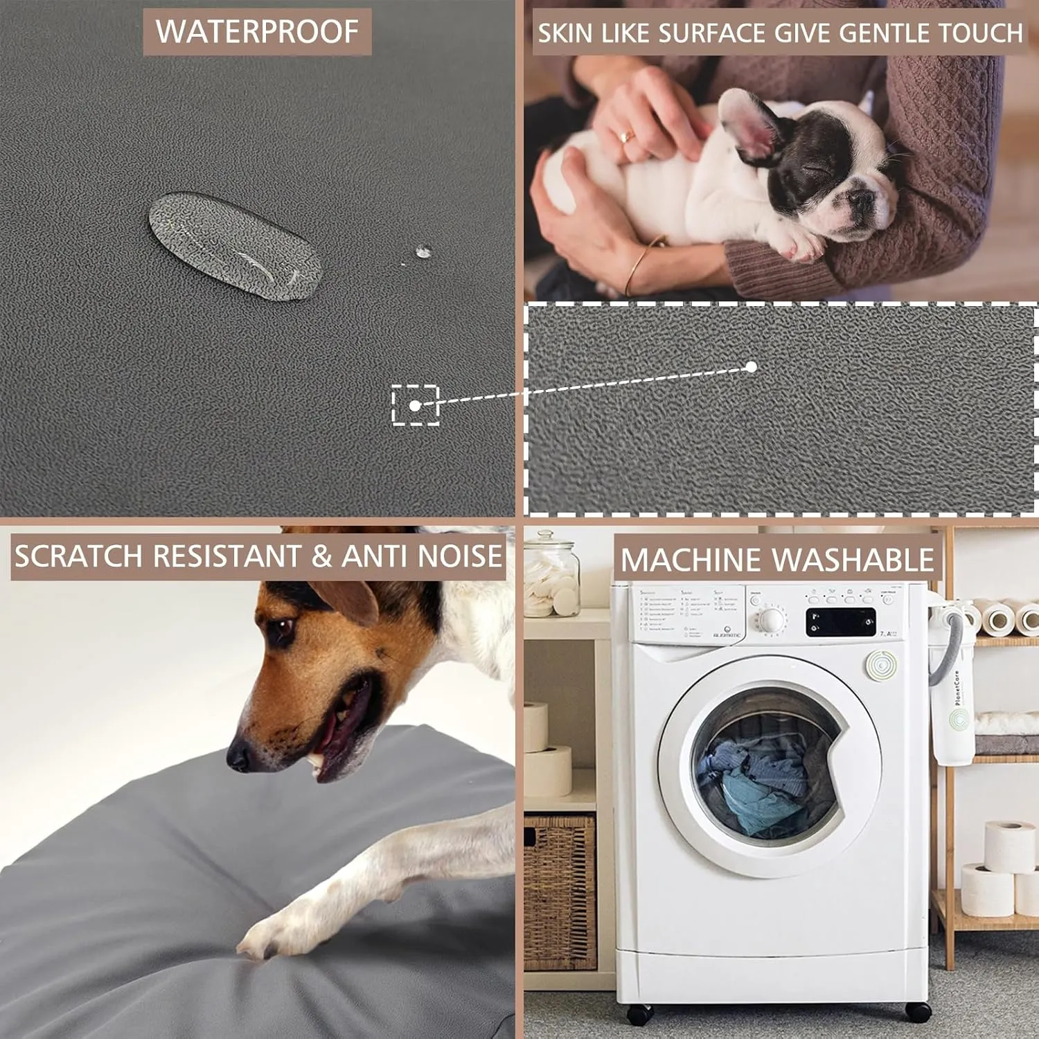 Dog Bed Cover Waterproof Replacement Machine Washable Covers for Dog Bed Heavy Duty Scratch Resistant Mattress Protector Pet Bed 30x20 Inch Grey Cover Only