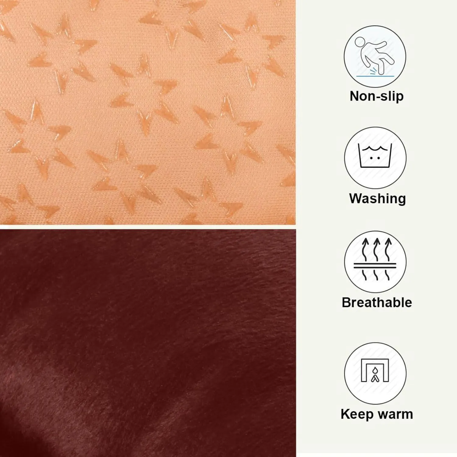 Dog Bed Mat Soft Comfortable Anti-Slip Bottom Pet Mat Washable Cat Kennel Crate Pad for Small Medium Large Pets 18x24in Burgundy
