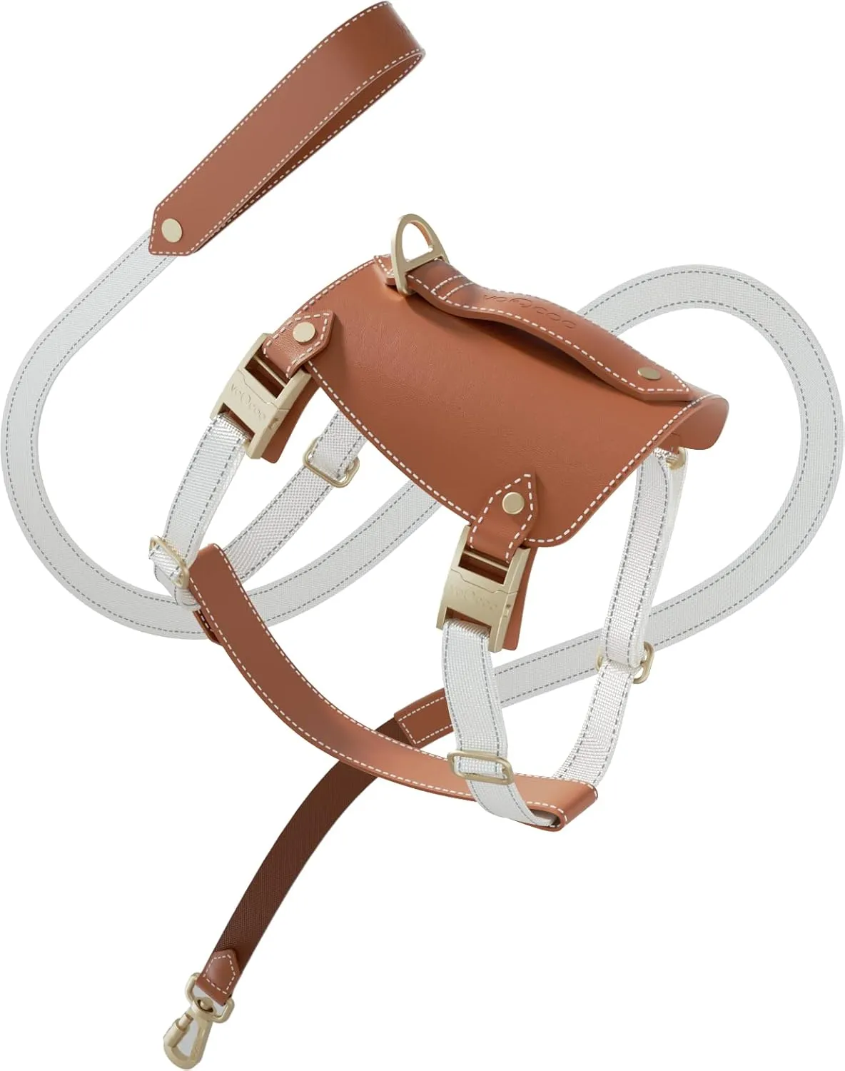 Dog Harness for Large Dogs, Dog Harness and Leash Set, Large Dog Harness and Leash Set, Puppy No Pull Harness with Reflective Leash, PU Leather Pet Harness, Handle Neck & Chest Adjustable,