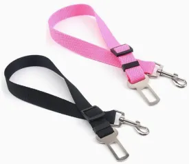 Dog Seat Belt, Adjustable Safety Seatbelt Car Harness for Dogs in Car with Latch Buckle, Seatbelt Adjustable Pet Seat Belts for Dogs, Cats and Pets, 2 Pack Seatbelt Dog (Pink and Black)