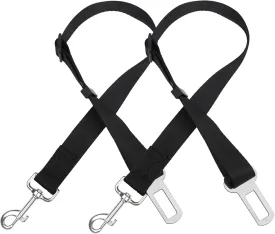 Dog Seat Belt for Car,Dog Harness,Adjustable Nylon Safety Harness with Steel Buckles,2-Pack Pet Seatbelt Restraint for Car Travel - Universal Fit with Attachment Clip for Dog's Safety
