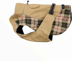Doggie Design Alpine All Weather Dog Sport Parka Coat - Beige Plaid Size M