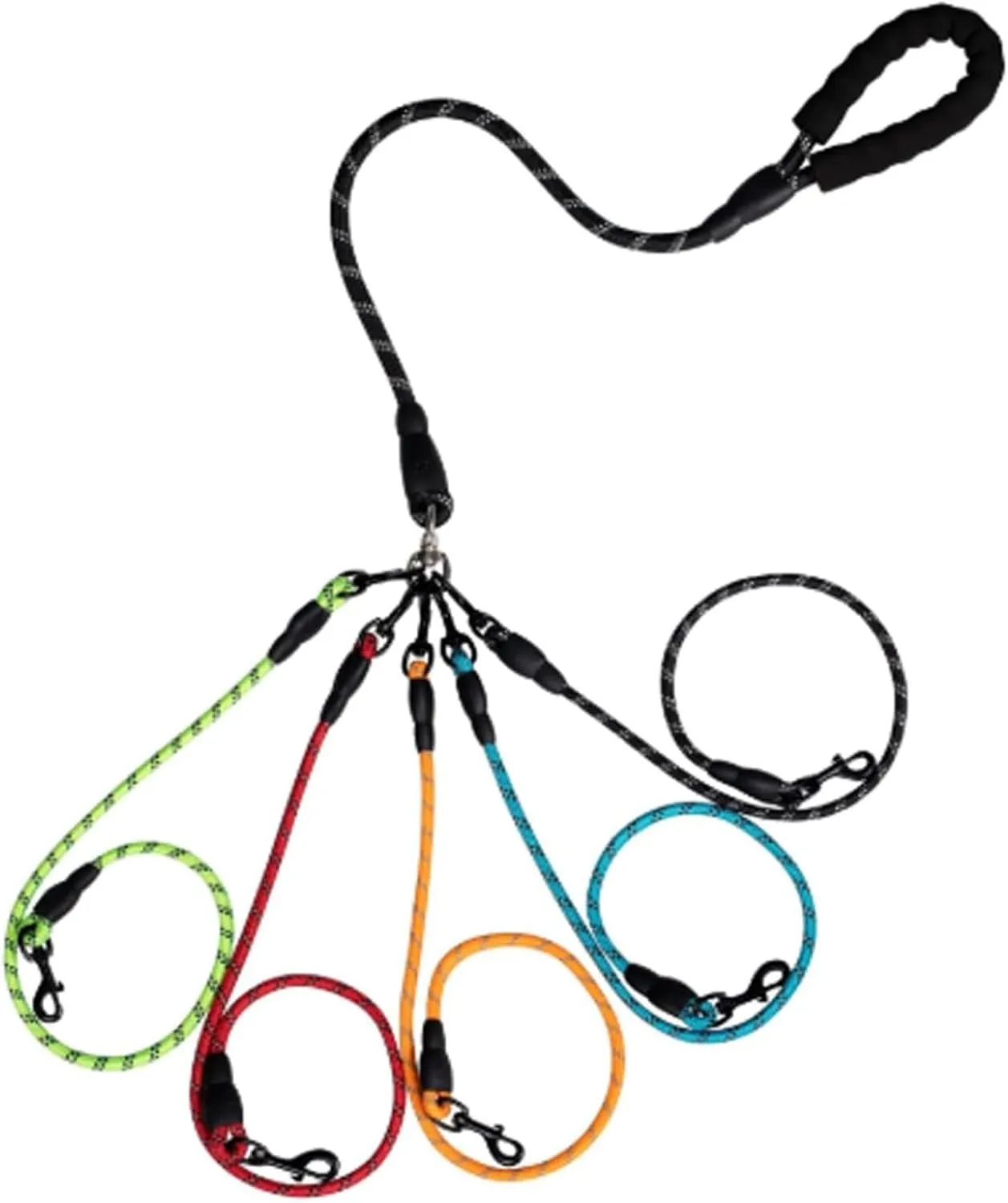 Double Bungee Leash - 1st Step Training Tool, No Tangle Dual Leash for 2 Dogs, Sturdy Walking Training Lead, Padded Handles, for Small, Medium, Large Breeds (Yelow, Medium)