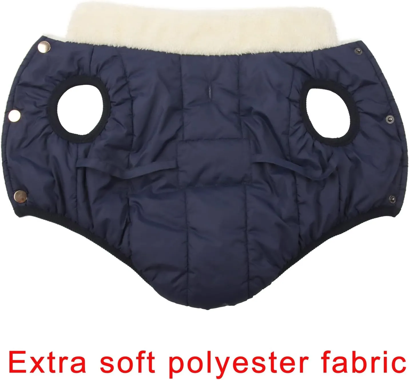 Fleece Lined Warm Dog Jacket for Puppy Winter Cold Weather,Soft Windproof Small Dog Coat,Blue S