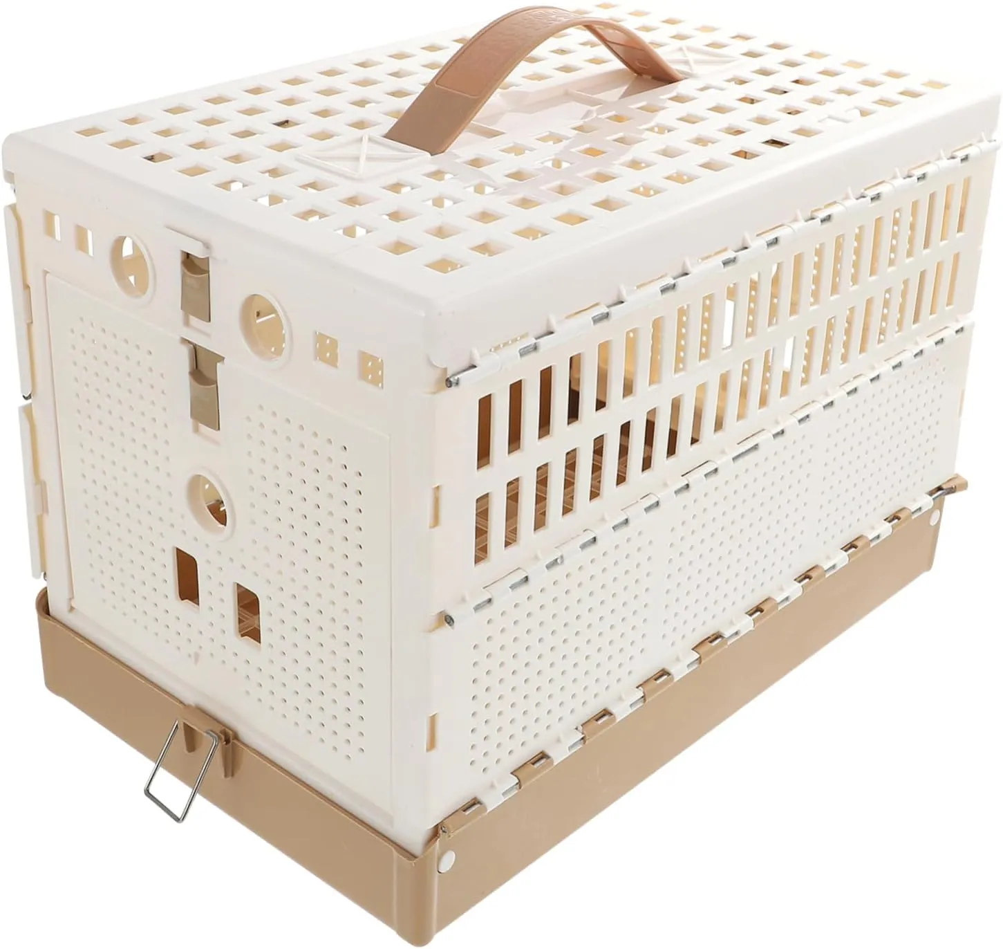 Foldable Pigeon Cage Plastic Pigeon Domestication Transportation Bird Cage Easy to Clean with Removable Tray Secure Door Latch Convenient for Training Resting