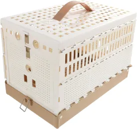 Foldable Pigeon Cage Plastic Pigeon Domestication Transportation Bird Cage Easy to Clean with Removable Tray Secure Door Latch Convenient for Training Resting