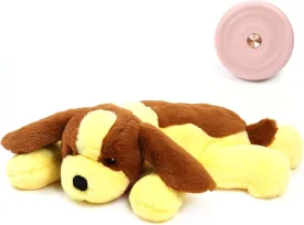 Heartbeat Puppy Toy for Anxiety Relief, Dog Behavioral Aid Toy for Puppies Sleep Aid Separation Anxiety Soother,Newborn Puppy Sleep Aid Plush Toy,Plush Toys for Dogs.(Yellow)
