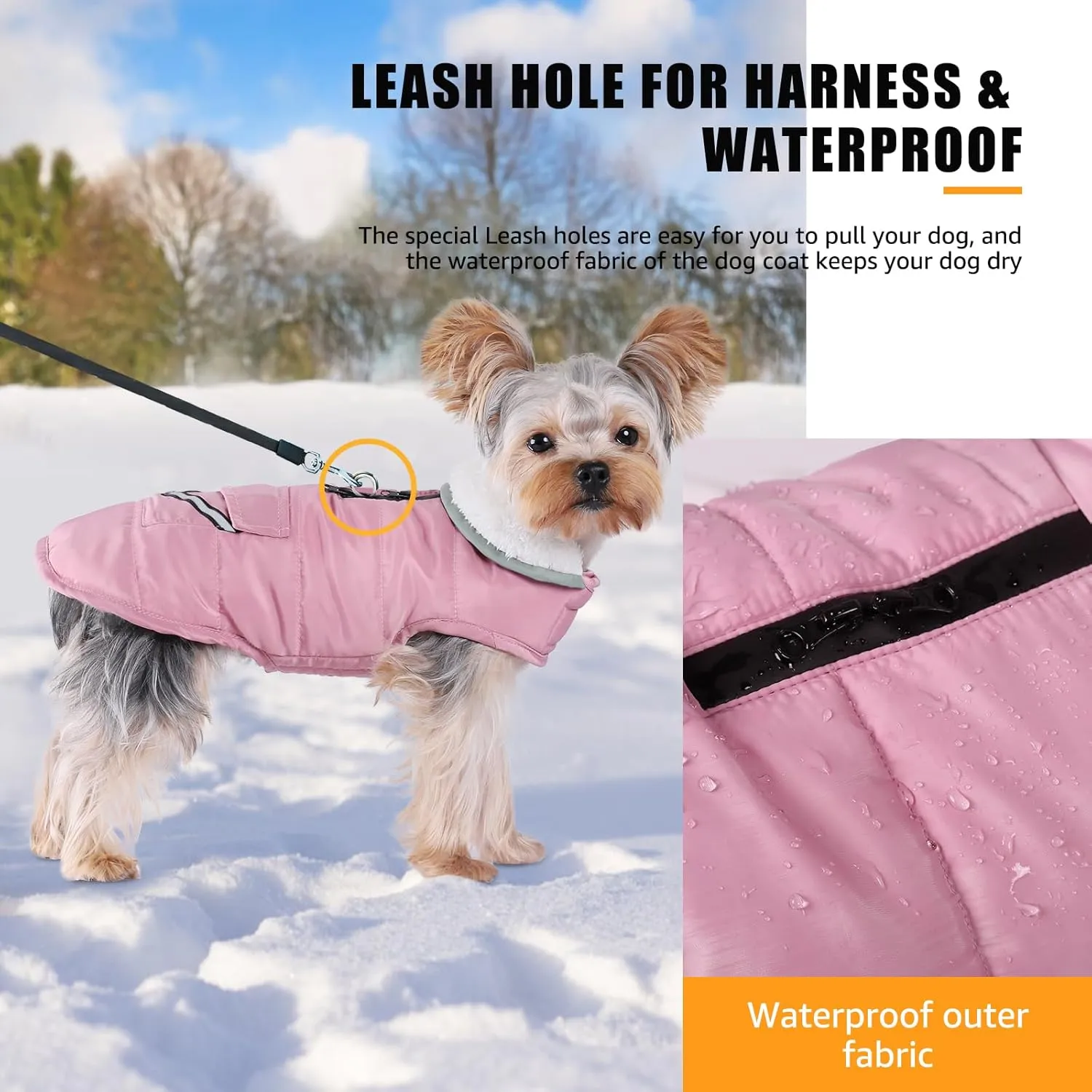 iBuddy Dog Winter Coats with Fleece Vest,Waterproof Warm Dog Snow Jacket Windproof, Reflective Adjustable Pet Dogs Cold Winter Coat for Dogs Girl Boy