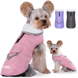 iBuddy Dog Winter Coats with Fleece Vest,Waterproof Warm Dog Snow Jacket Windproof, Reflective Adjustable Pet Dogs Cold Winter Coat for Dogs Girl Boy