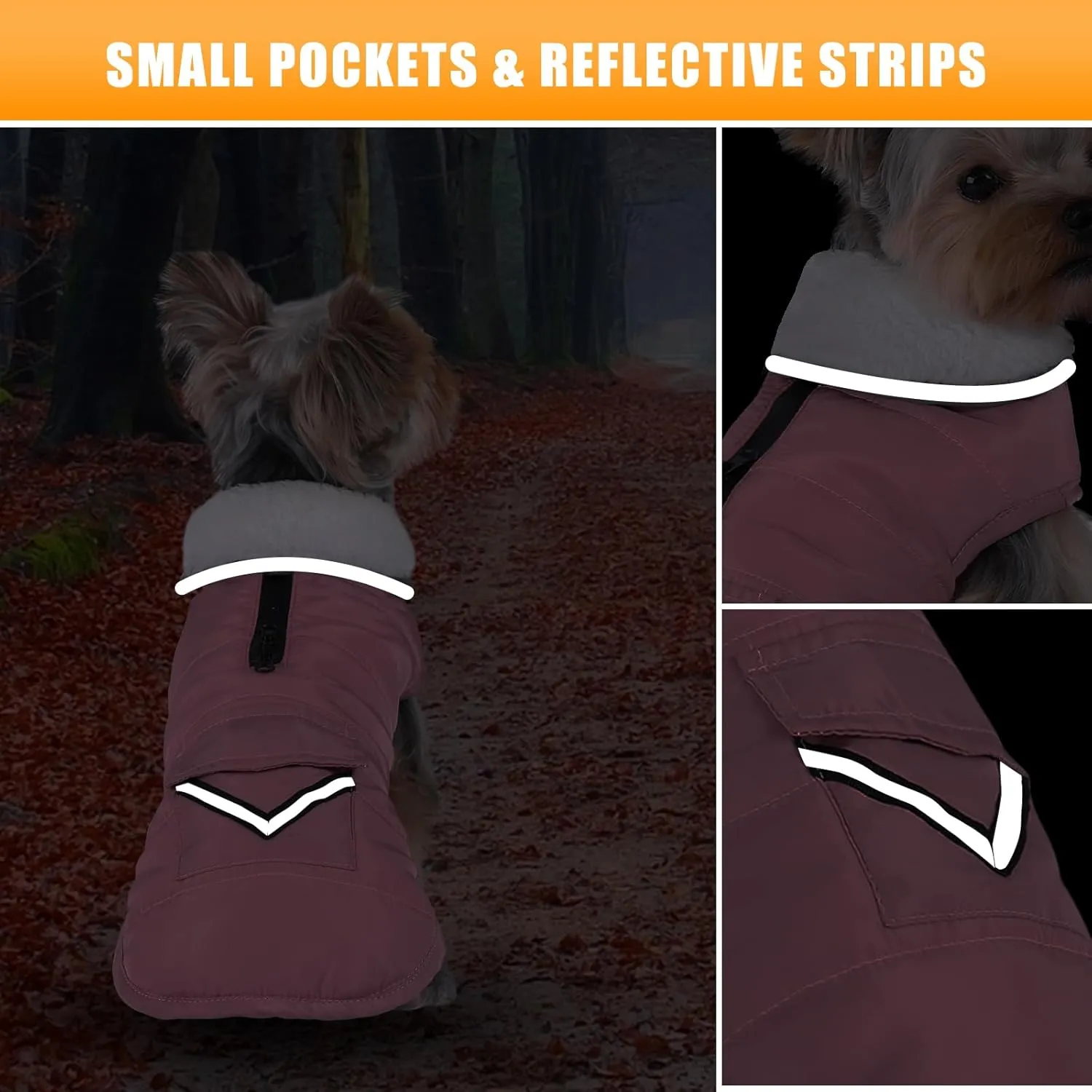 iBuddy Dog Winter Coats with Fleece Vest,Waterproof Warm Dog Snow Jacket Windproof, Reflective Adjustable Pet Dogs Cold Winter Coat for Dogs Girl Boy