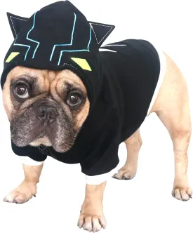 iChoue Black Panther Costumes Hoodies for French Bulldogs, Pugs, English Bulldogs, Keep Your Dogs Warm and Stylish. Add Fun to Your pets Wardrobe, Sure to Turn Heads - Black, Large