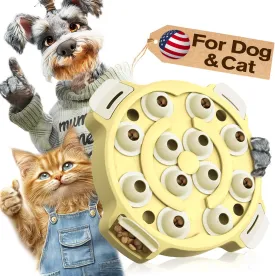 KADTC Interactive Dog & Cat Puzzle & Slow Feeder Toy - 2-in-1 Beginner-Friendly Treat Dispenser, Puppy & Kitten Mental Stimulation Games Holiday & Birthday Gift Idea