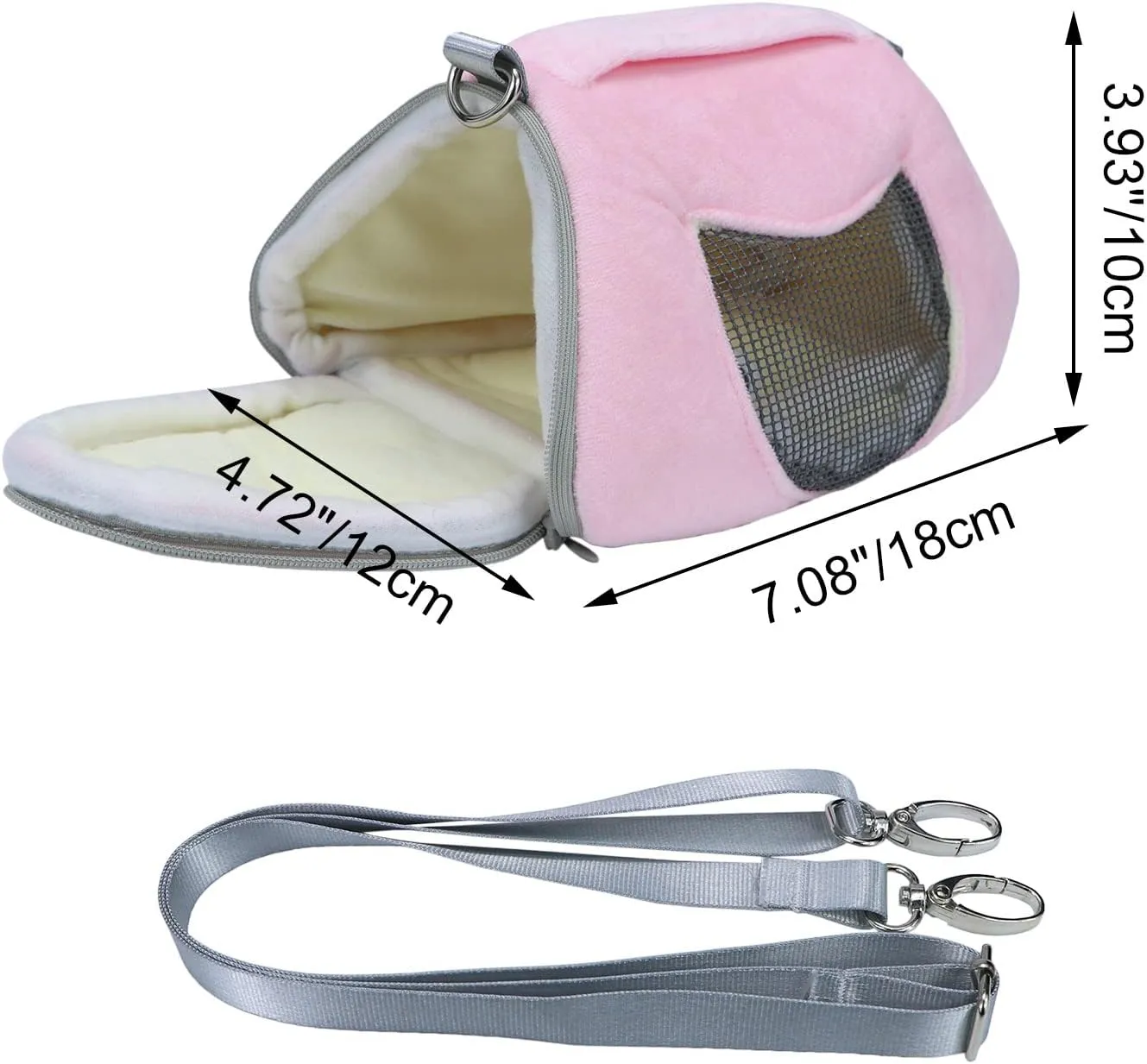 Litewoo Hamster Travel Carrier Portable Outgoing Breathable with Adjustable Shoulder Strap Pet Carrying Bag for Sugar Glider Hamster Rat Chipmunk