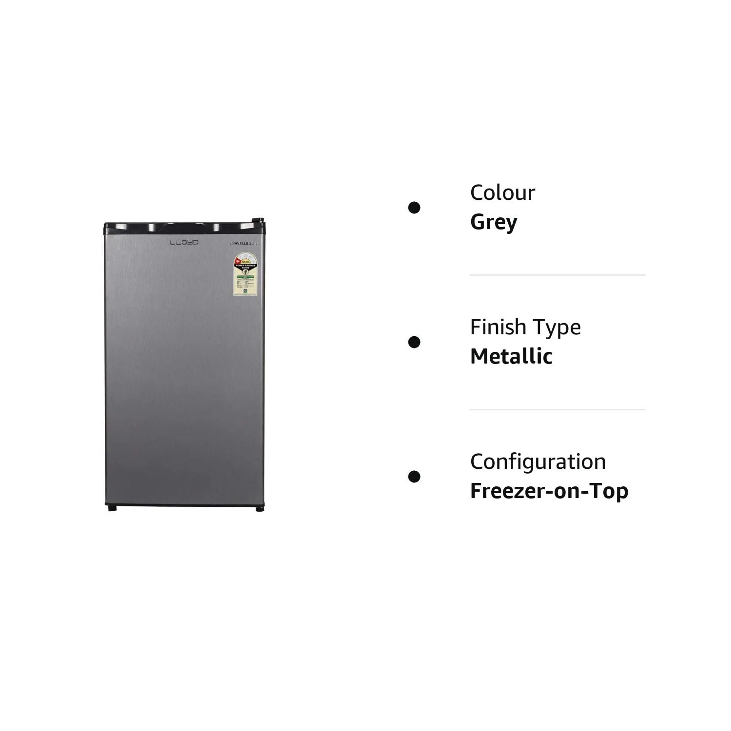 Lloyd GLDC111RGMT1JC 92 Litre 1 Star Direct-Cool Single Door Refrigerator (Metallic Grey, 2025 Model, Rotary Compressor, Toughened Glass Shelves)