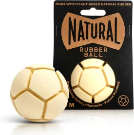 Natural Rubber Dog Ball - Round Chew Toy for Medium to Large Dogs - Dog Toys Made from Sustainable Rubber - Patented Safety Channels for Airflow & Safe Play - Supports Dental Wellness
