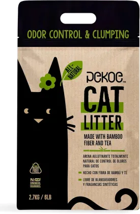 PeKoe All-Natural Odor Control & Clumping Cat Litter with Bamboo and Tea, 6-lb Bag (Pack of 1)