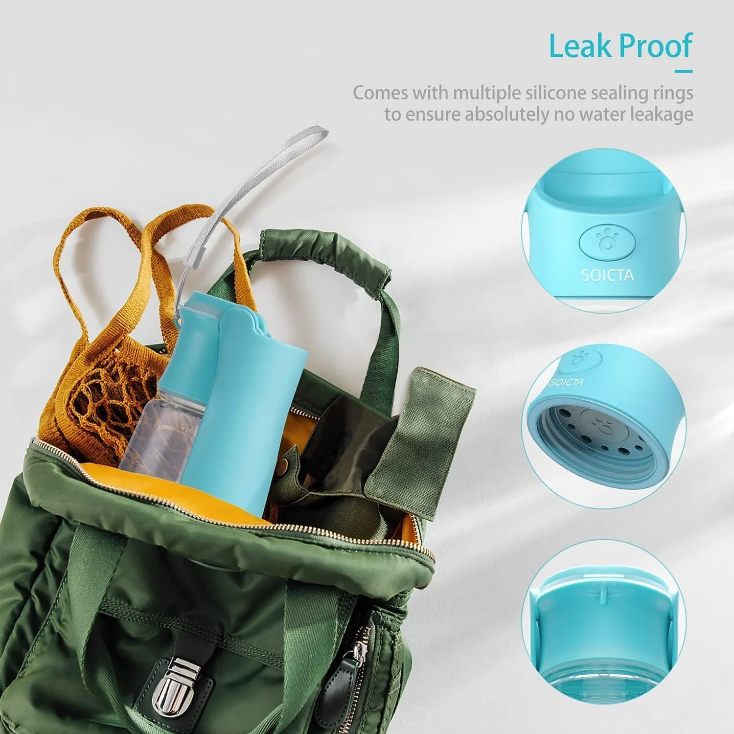 Portable Dog Water Bottle for Walking 19 OZ or 12 OZ Portable Pet Water Bottles for Puppy Small Medium Large Dogs Water Dispenser Dog Water Bowl (19OZ Blue)