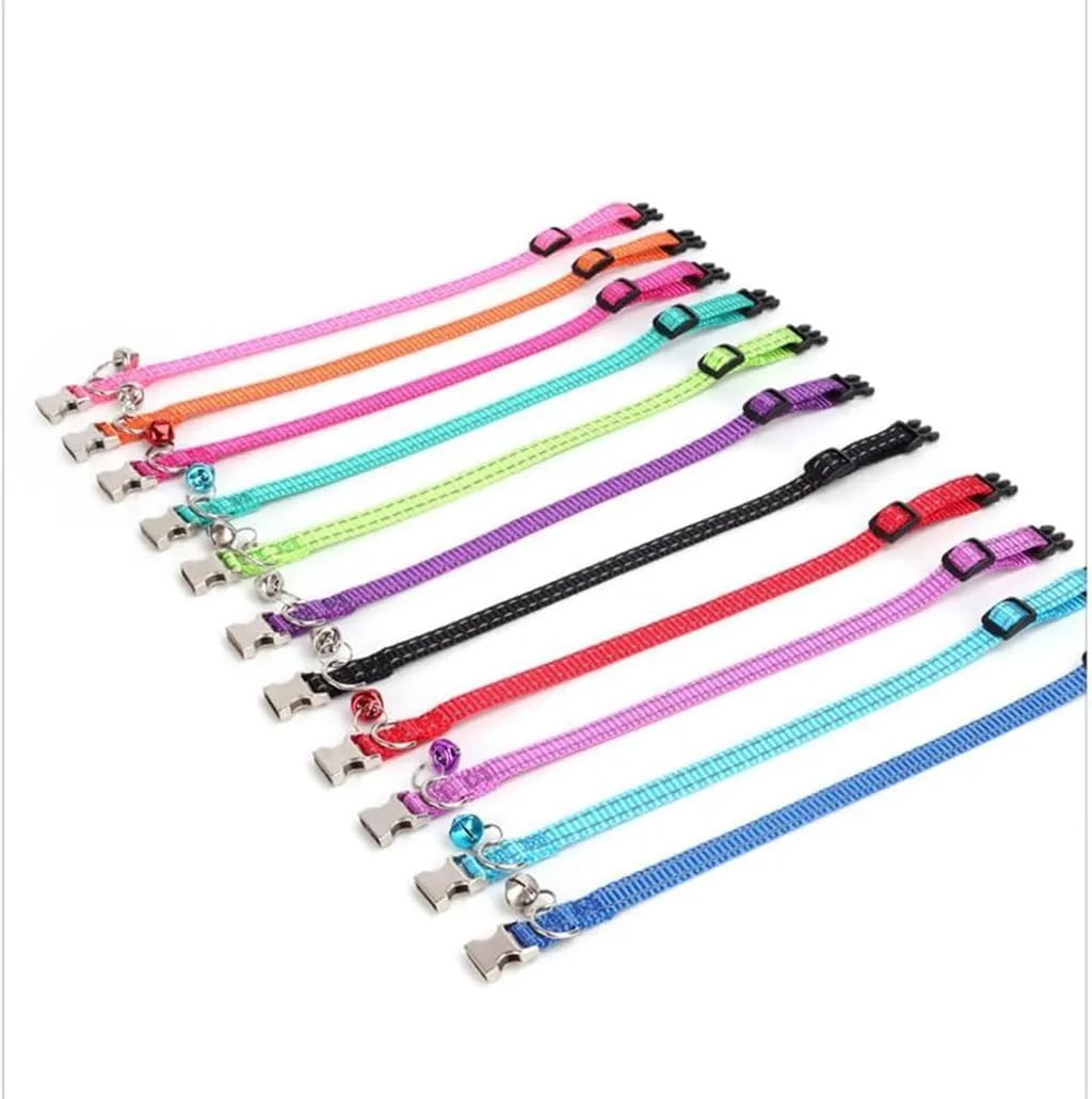 Puppy Collar with Bell,Basic & Reflective Cat Collar with Bells for XXS Xs Small Pet Dogs Boy Tiny Kitten Girls Animal, Teal X-Small