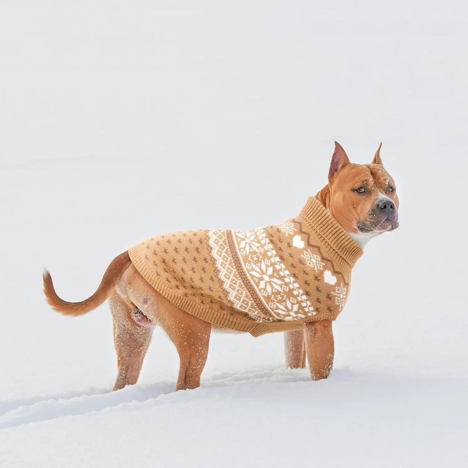 SCENEREAL Dog Sweaters for Large Medium Small Dogs, Warm Puppy Clothes Soft Turtleneck Sweatshirt, Knitted Ugly Dog Christmas Sweater Pet Outfits, Argyle Xmas Pet Cold Weather Coat for Girls Boys