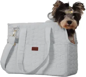 Small Dog Purse Cat Carrier Bag,Adult Cat/Puppy Carriers Bag Large Cat with Multiple Pockets,Breathable Mesh Soft Cushion,Traveling Pets Tote Picnic Outdoor 15lb (Grey2, Large)