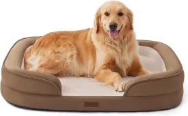 Soft Touch Orthopedic Dog Bed, XL Dog Bed for Extra Large Dogs Washable, Supportive Foam Pet Couch Bed with Removable Washable Cover and Nonskid Bottom, Khaki