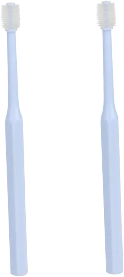 SUPVOX Non-Slip Dog Cat Toothbrush 2 Pack 360 Degree Portable Soft Bristles Gentle Cleaning for Pet Oral Care