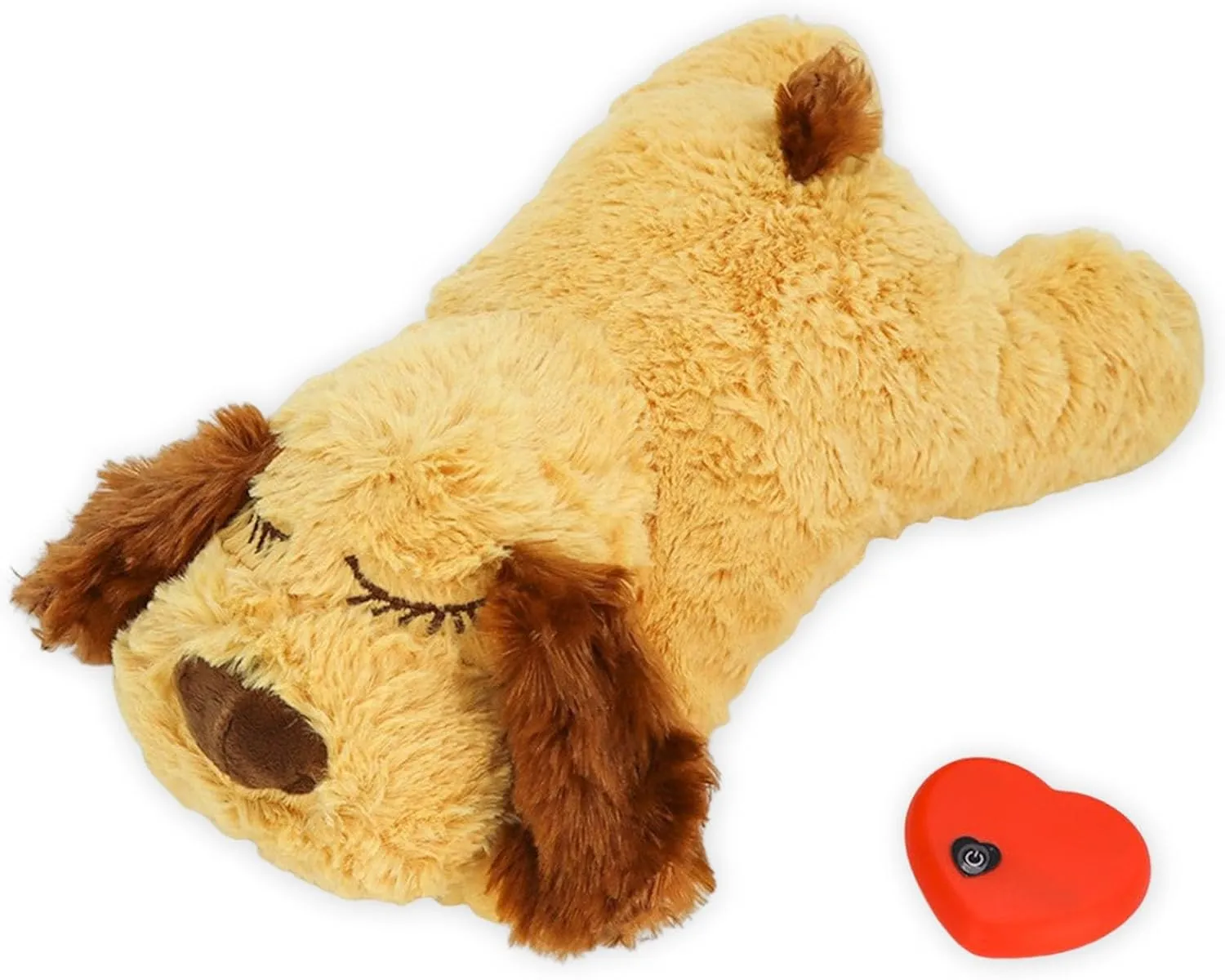 Toy with Realistic Heartbeat - Calming Anxiety Relief Plush Dog Toy for Puppies & Adult Dogs, Machine Washable with Removable Heartbeat Device, Sleep Aid for Separation Stress