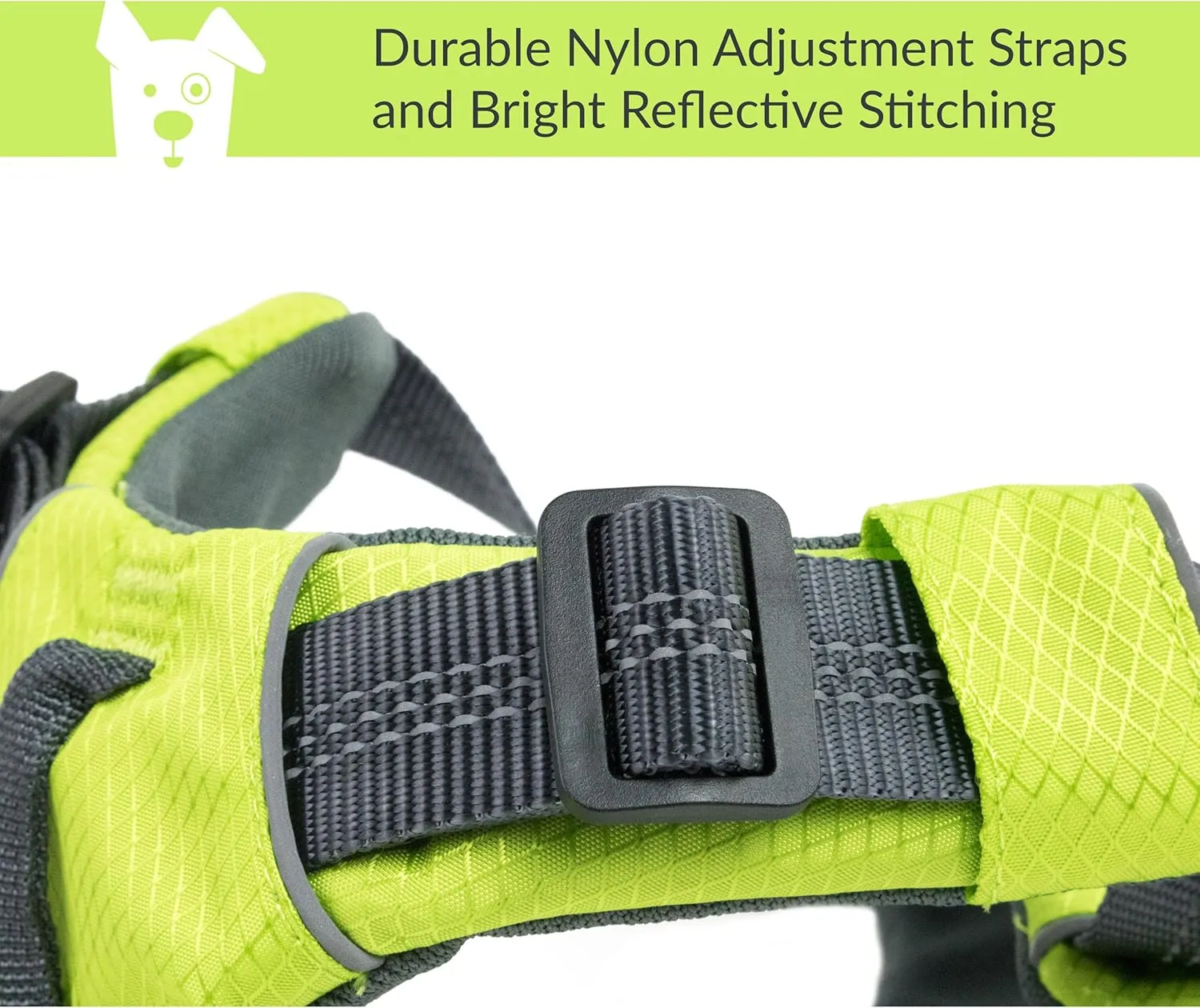 Tuff Mutt Dog Harness for Medium & Large Breeds, Easy On Easy Off with a No Pull Front Chest Clip, Walk, Run & Hike with Confidence, Stay Safe with Bright Reflective Stitching