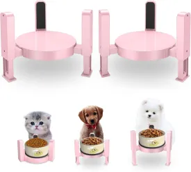 Upgraded Elevated Dog Bowls Stand for Small Cats and Dogs,2 Pack Height and Width Adjustable Raised Dog Bowl Stand,Elevated Pet Water & Food Bowl,Non-Slip Dog Feeder.(Bowl Not Included)