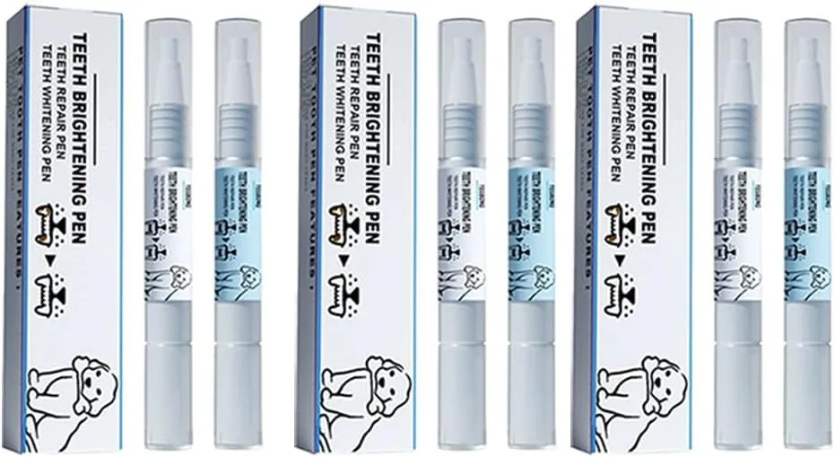 Vaudf Pet Toothbrush Pen, New Upgraded Fresh Breath and Oral Hygiene for Dogs, Pet Oral Repair Gel, Cat and Puppy Dental Care Repair Brushing Kit , Soft Bristles Dog Teeth Cleaning Toothpaste(3 pcs)