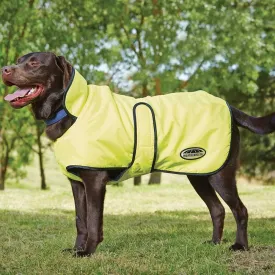 WeatherBeeta ComFiTec Windbreaker 420D Deluxe Dog Coat, Yellow/Black, 18"
